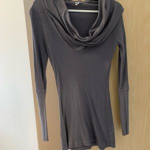 grey thin long sweater